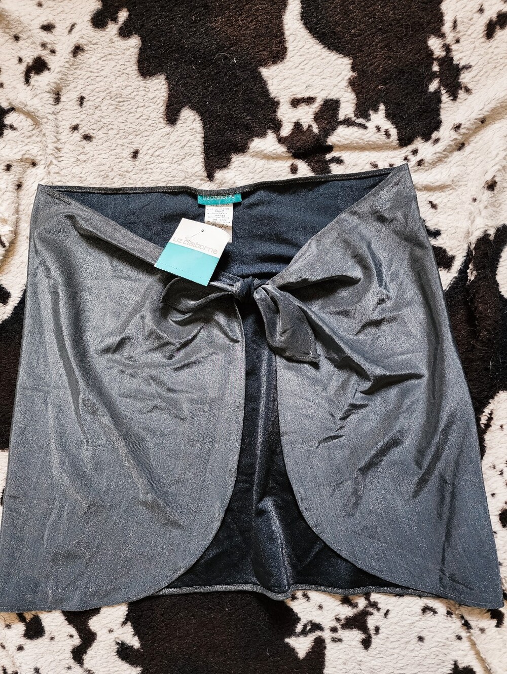 *NWT* "LIZ CLAIBORNE" WOMEN'S 90'S/Y2K SWIM SKIRT - SILVER METALLIC